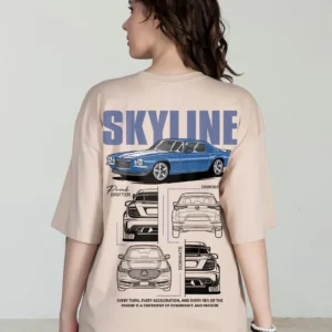 SKYLINE Women Graphic Printed Oversized T-Shirt