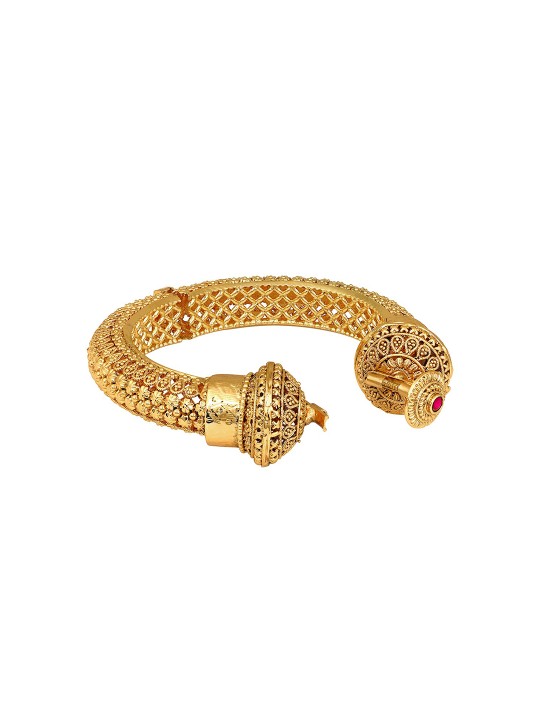 Women Gold-Plated American Diamond Studded Kada Bracelet - Image 3