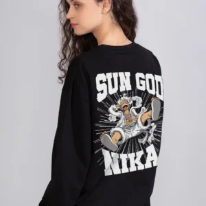 Sun God Printed Oversized Sweatshirt Womens