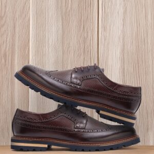 Men Textured Leather Formal Brogues