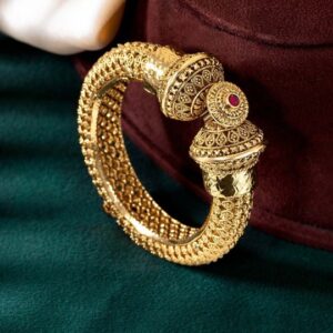 Women Gold-Plated American Diamond Studded Kada Bracelet