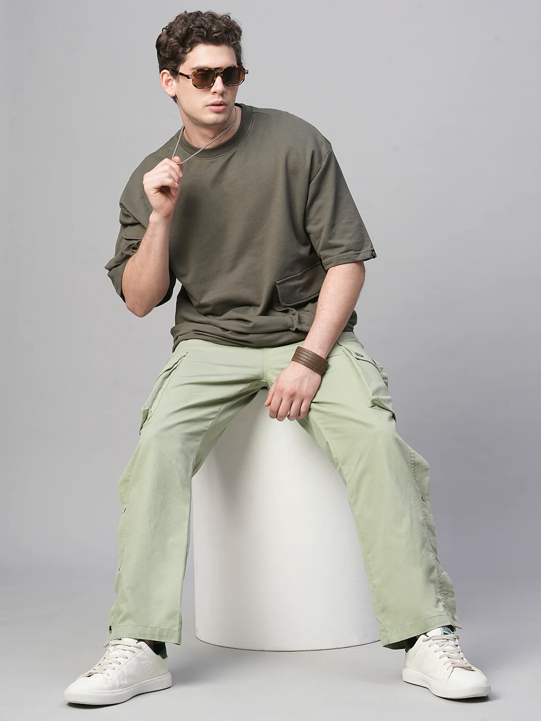 Men Utility Cargo - Mint Green - Image 7