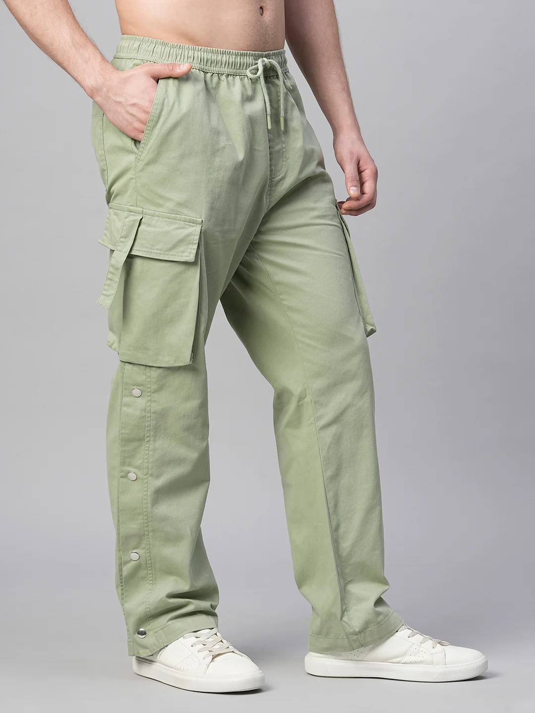Men Utility Cargo - Mint Green - Image 3
