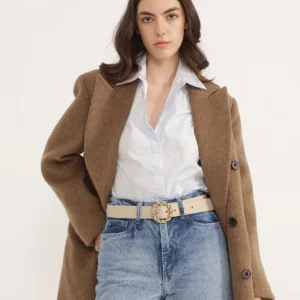 LEATHER BELT EMBER - BEIGE