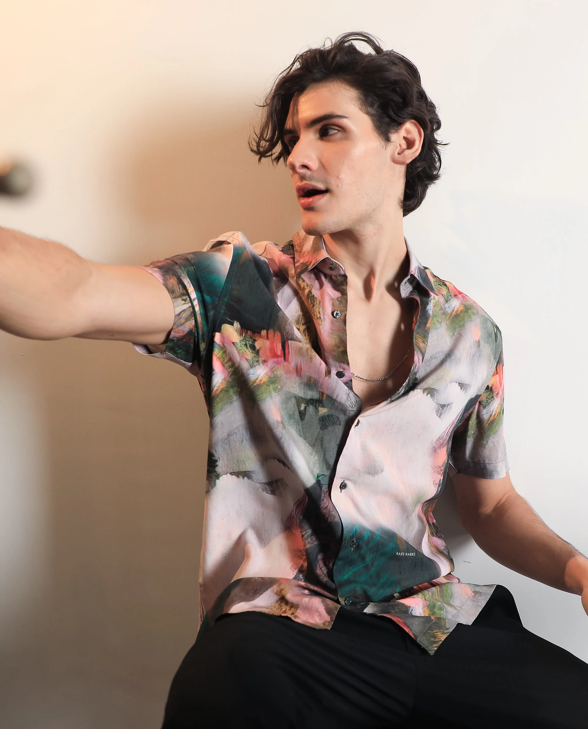 ABSTRACT PRINT SHIRT PAINTER - GREEN