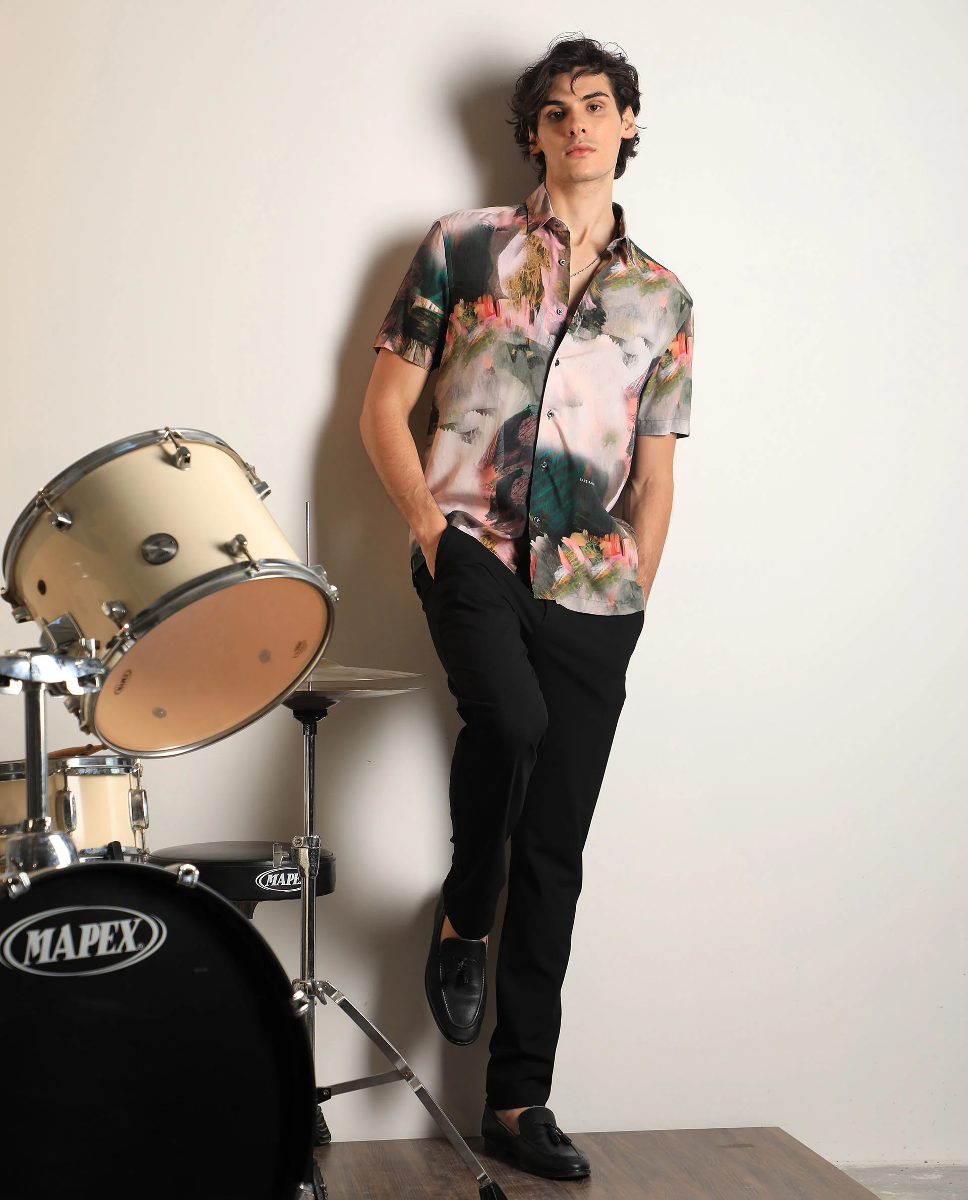 ABSTRACT PRINT SHIRT PAINTER - GREEN - Image 2