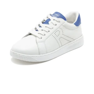 DUAL TONE GENUINE LEATHER PERFORATED SNEAKER ROCK - BLUE