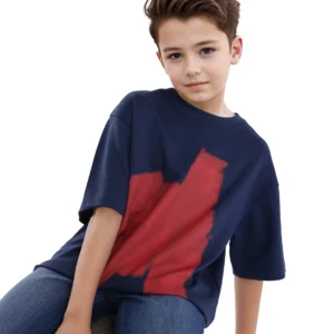 PIGMENT PRINT BOXY T-SHIRT SCRIB - NAVY