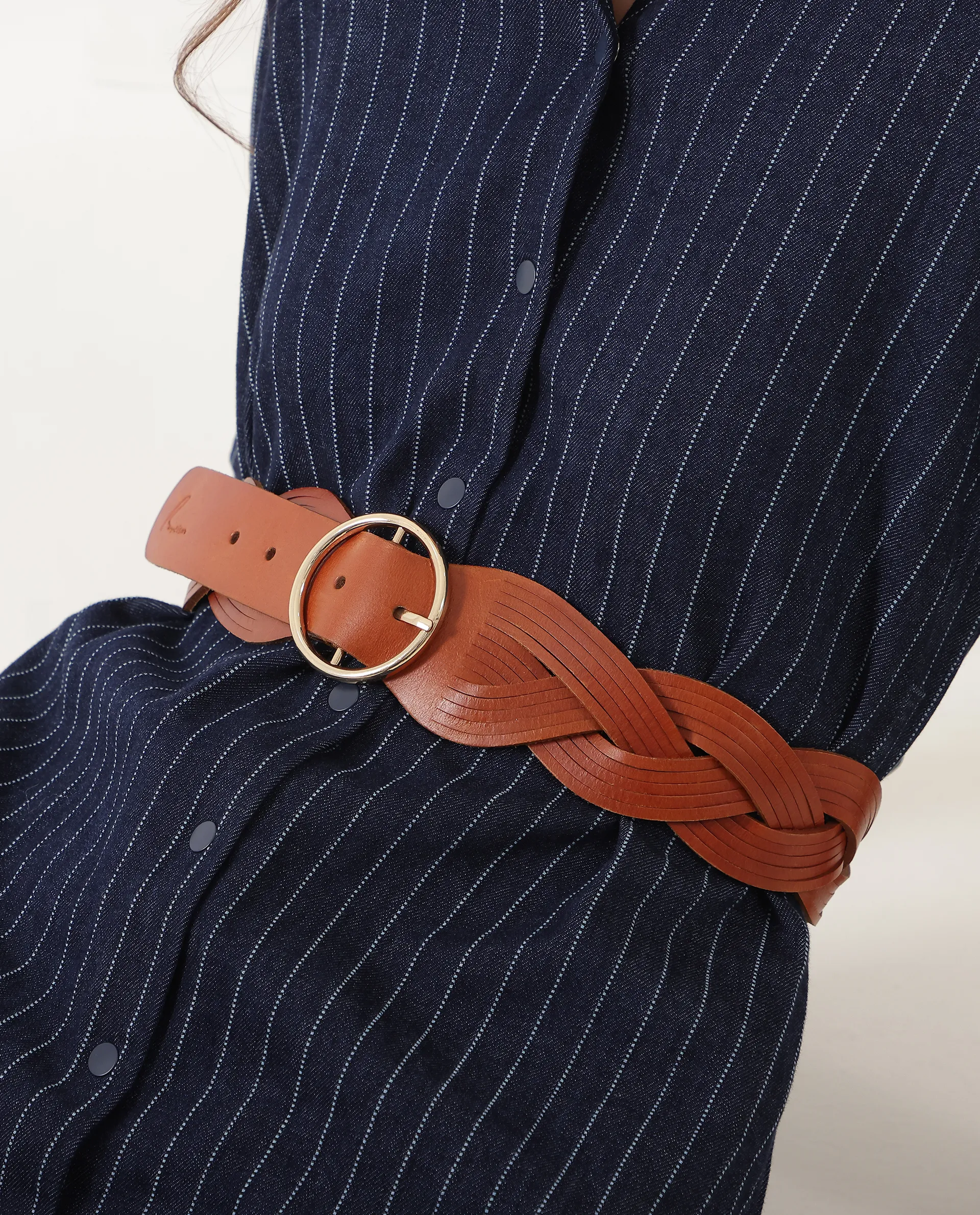 LEATHER BELT STERLING - TAN - Image 3