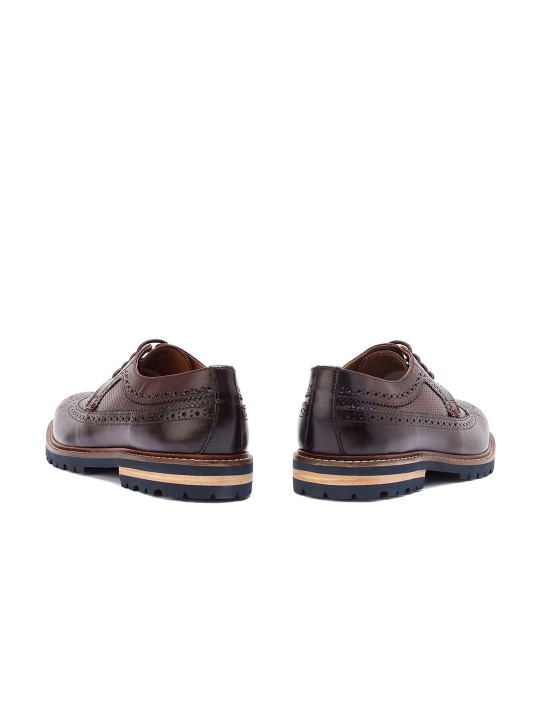 Men Textured Leather Formal Brogues - Image 2