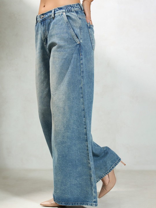 Women Cotton Full Length Solid Jeans - Image 4