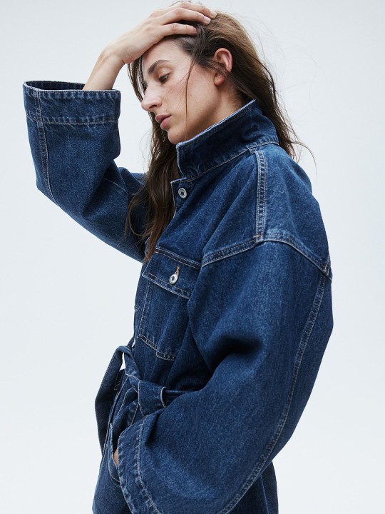 Women Tie-Belt Denim Jacket - Image 3