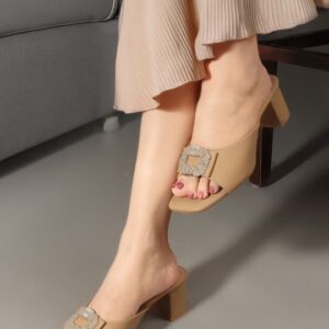 Women Synthetic Leather Block Sandals