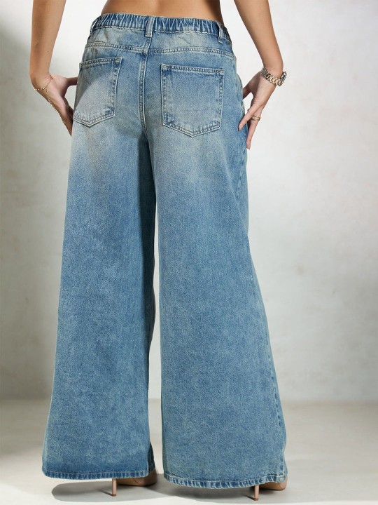 Women Cotton Full Length Solid Jeans - Image 2